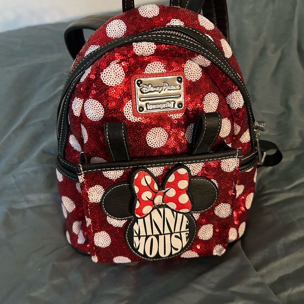 Disney Parks Loungefly Minnie Mouse Sequin Backpack